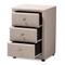 Baxton Studio Tessa Modern Beige Upholstered 3-Drawer Nightstand 147-8162 - alternate 3